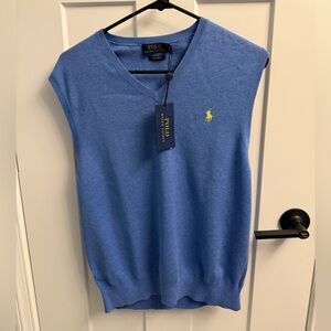 Polo Ralph Lauren Blue Pima Cotton Sweater Vest NWT